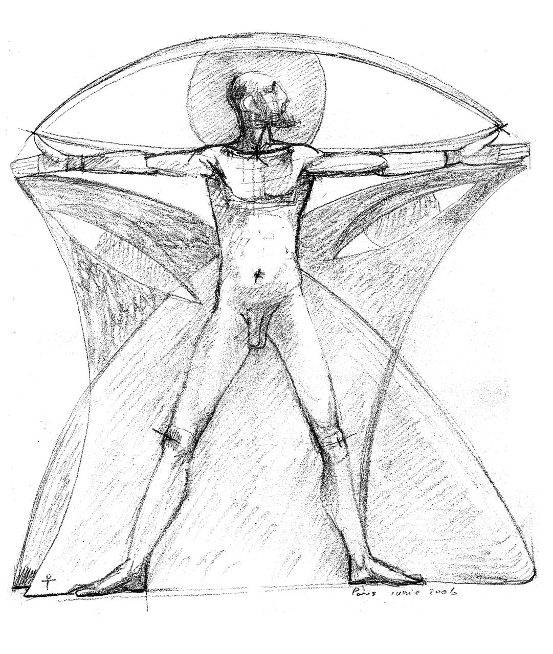 Omul vitruvian în mandorlă