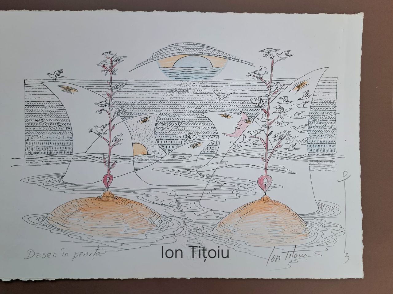 Desen în peniță — două coline
