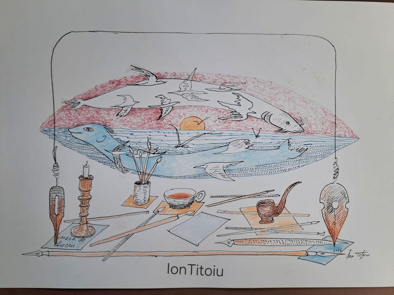 Masa de lucru cu viziunea mării