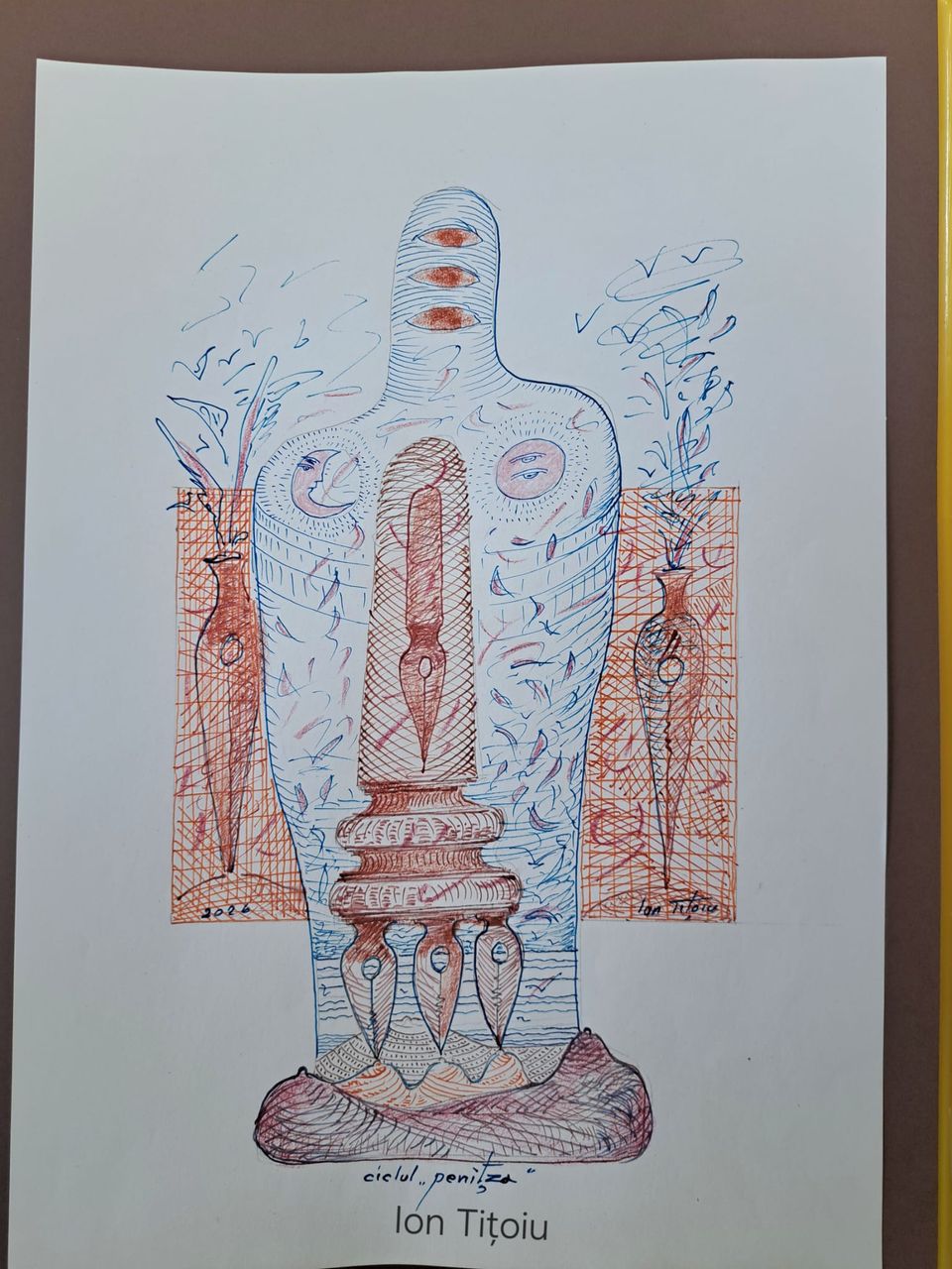 Ciclul penița — totem cu coloană-peniță