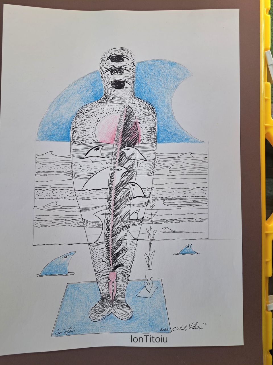 Ciclul Valul — totem cu pană (2026)