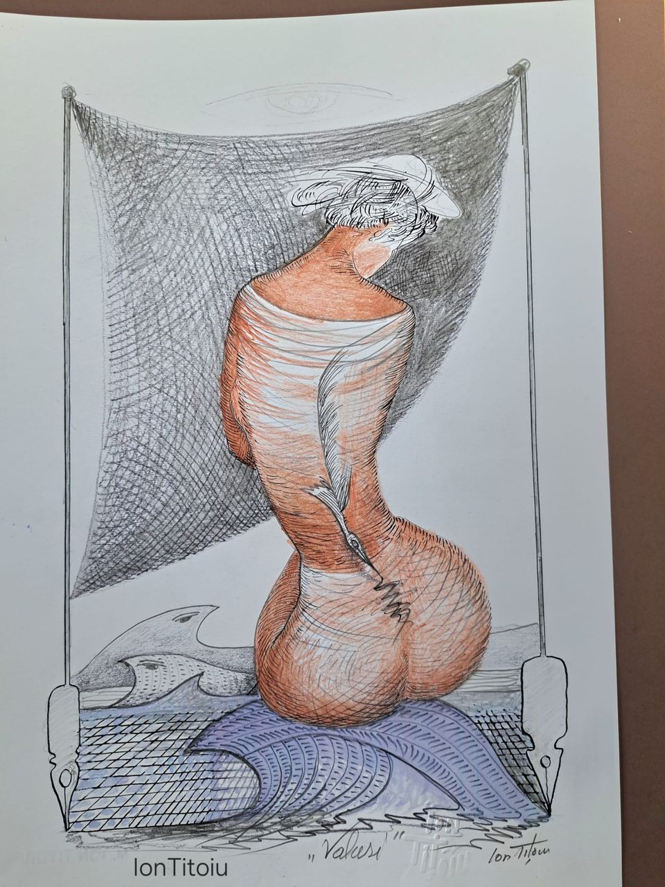 Valuri — nud cu pană