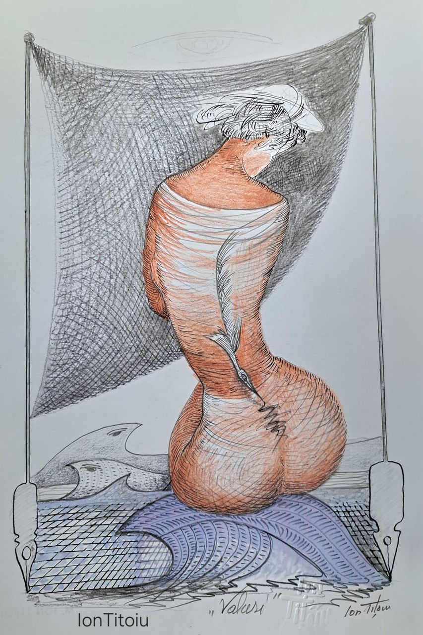 Valuri — nud cu velă (culoare)