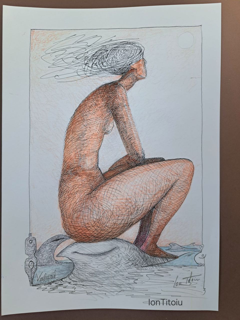 Valuri — nud pe val (culoare)