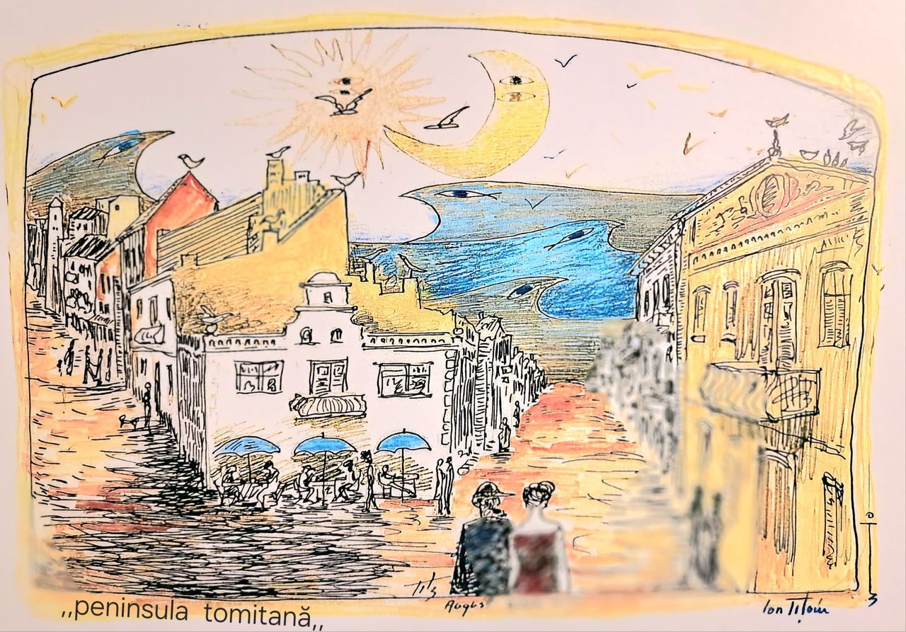 Peninsula tomitană — piața cu soare și lună (culoare)