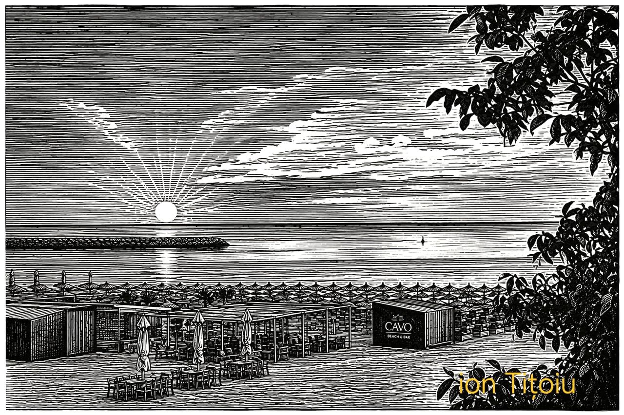Cavo Beach în zori