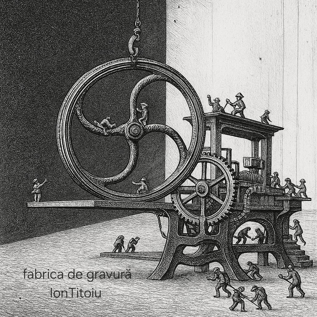 Fabrica de gravură — presa cu osteni