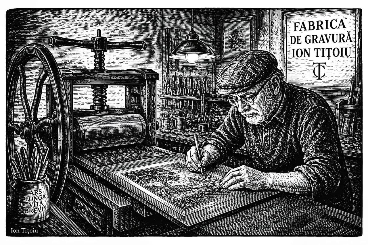 Fabrica de gravură — la banc