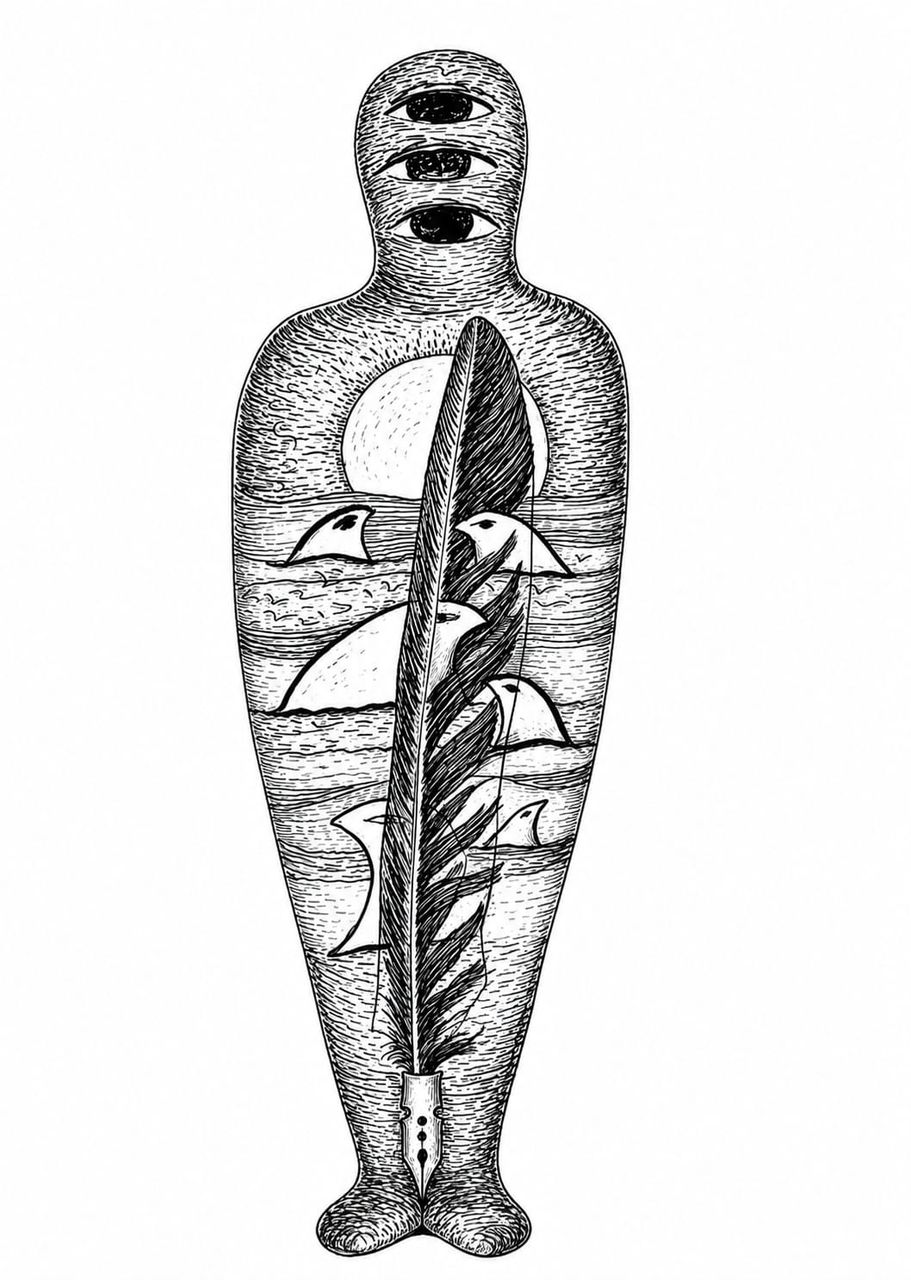 Totem cu pană peste mare