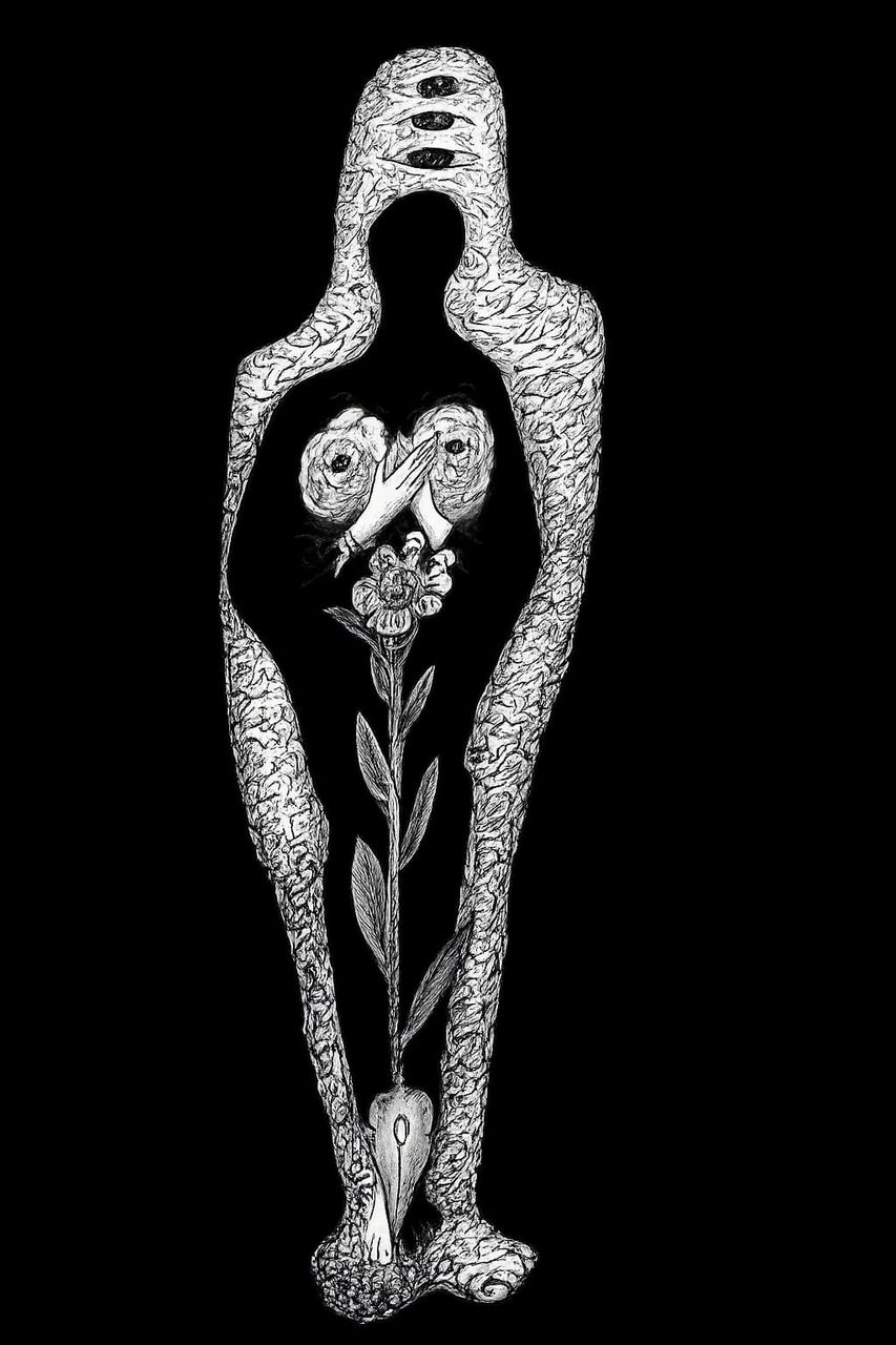 Totem scobit cu trandafir (nocturn)